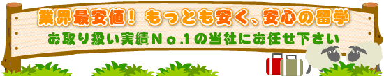 もっとも安く、安心の留学
