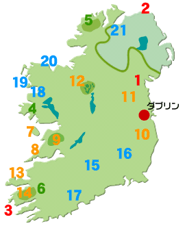 アイルランドの地図